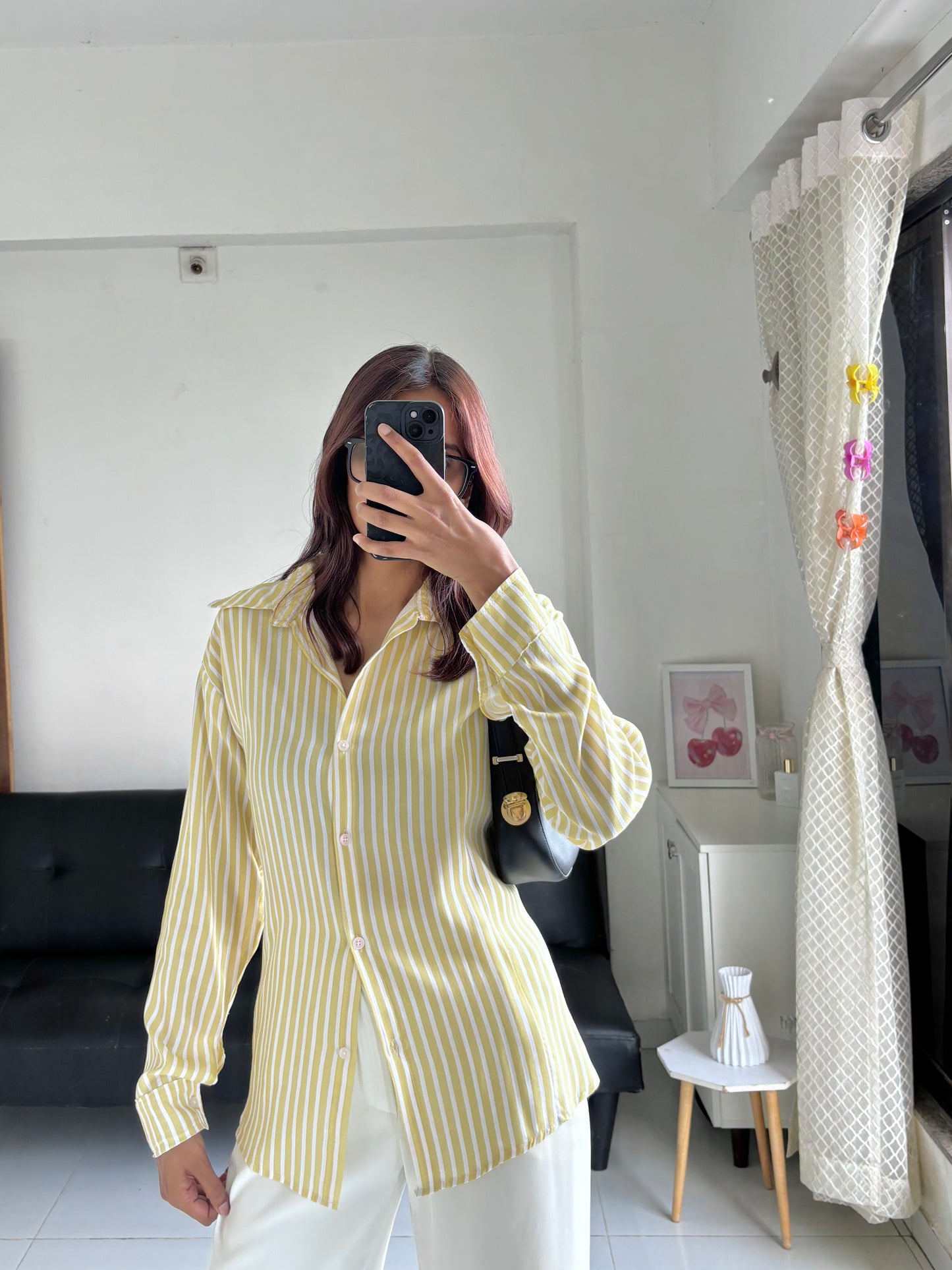 Yellow Fitted Shirt (Corset back)