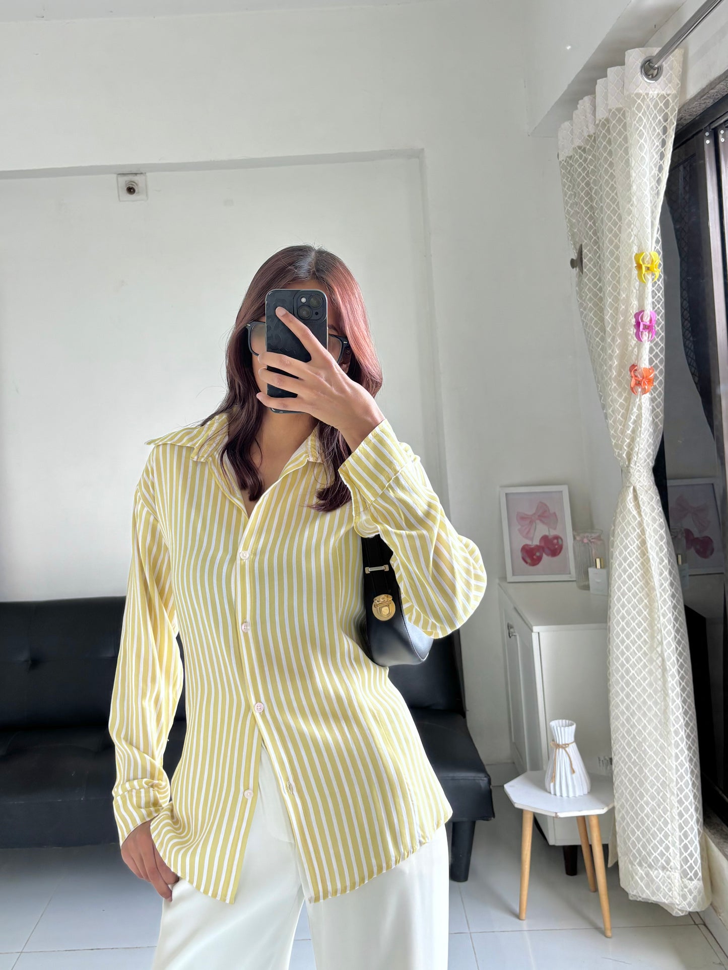 Yellow Fitted Shirt (Corset back)