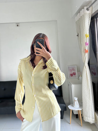 Yellow Fitted Shirt (Corset back)