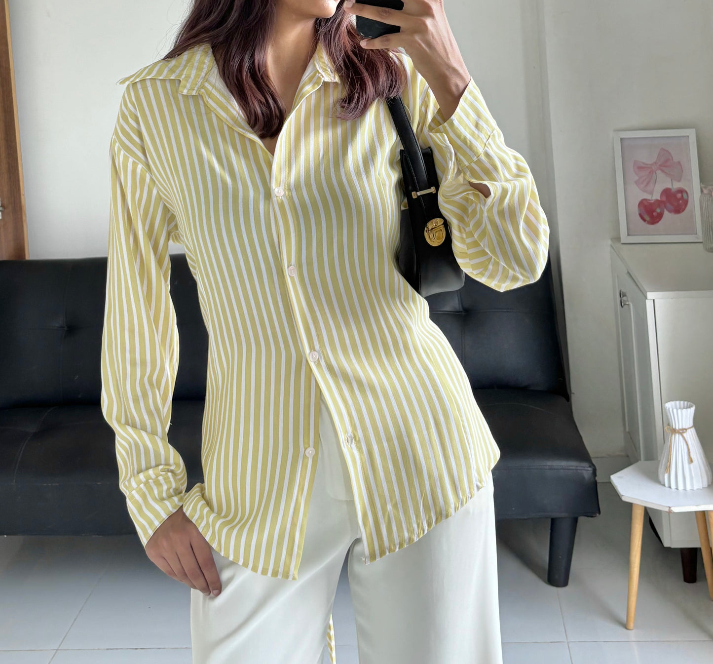 Yellow Fitted Shirt (Corset back)