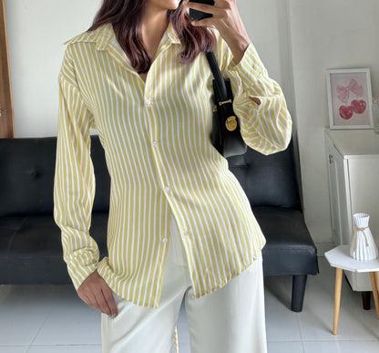 Yellow Fitted Shirt (Corset back)