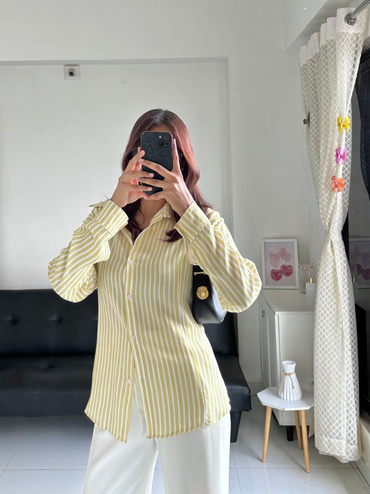 Yellow Fitted Shirt (Corset back)