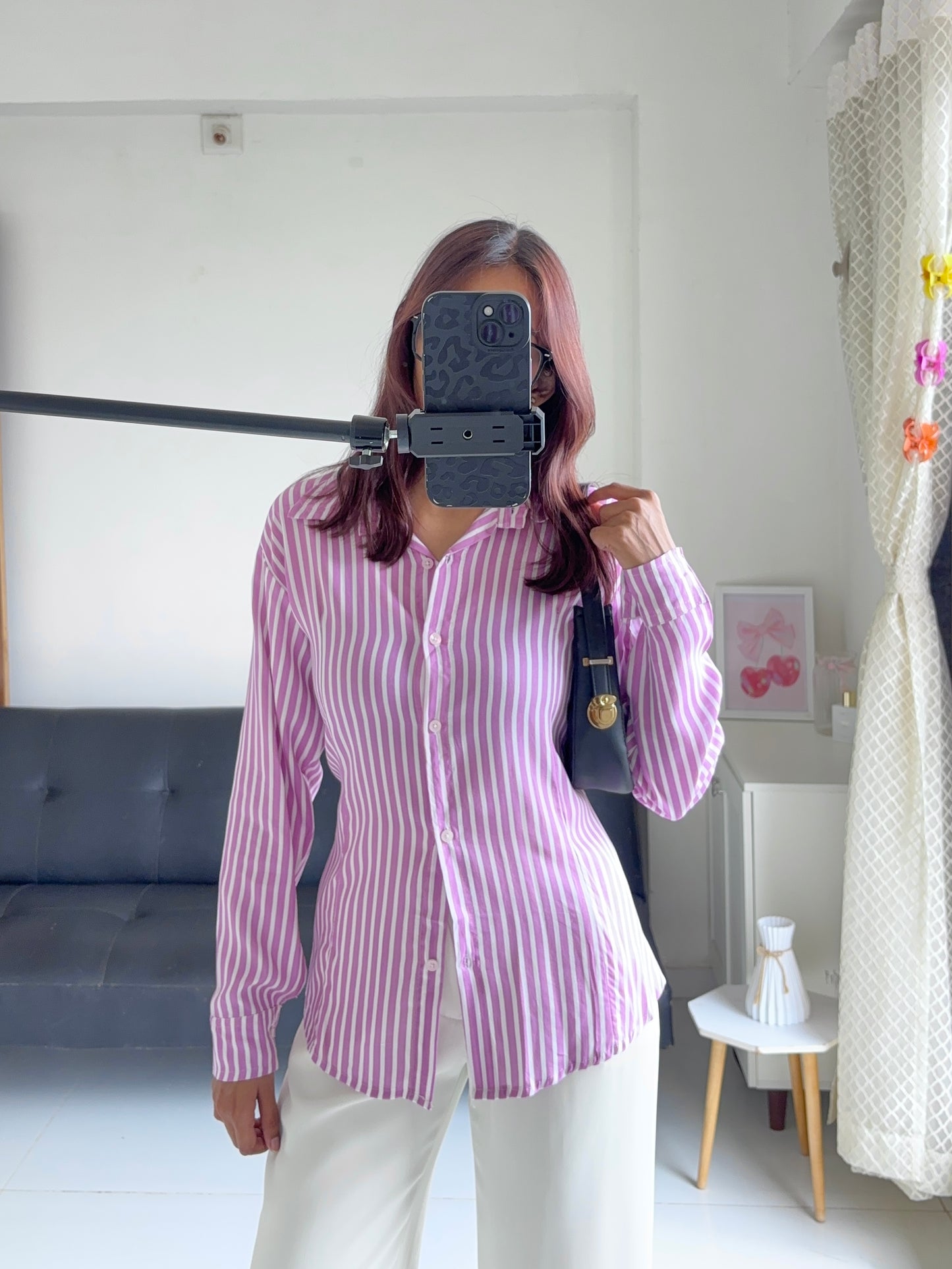 Purple Fitted Shirt (Corset back)