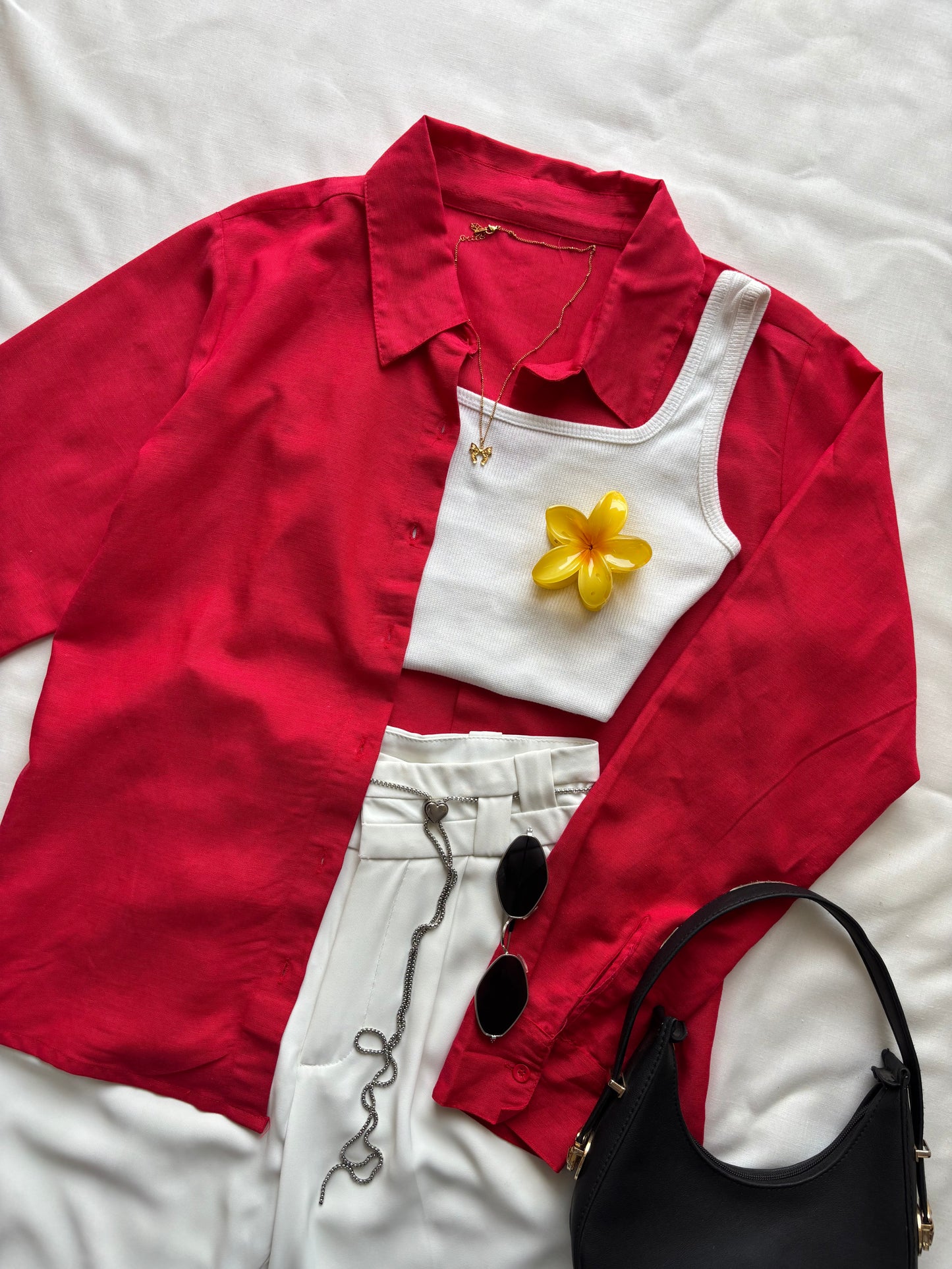 Red Linen Shirt