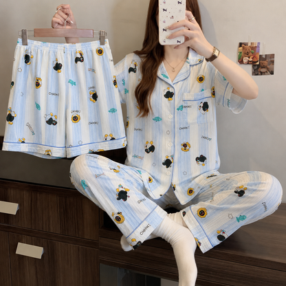 Hello Penguin Blue 3 Piece Night Suit