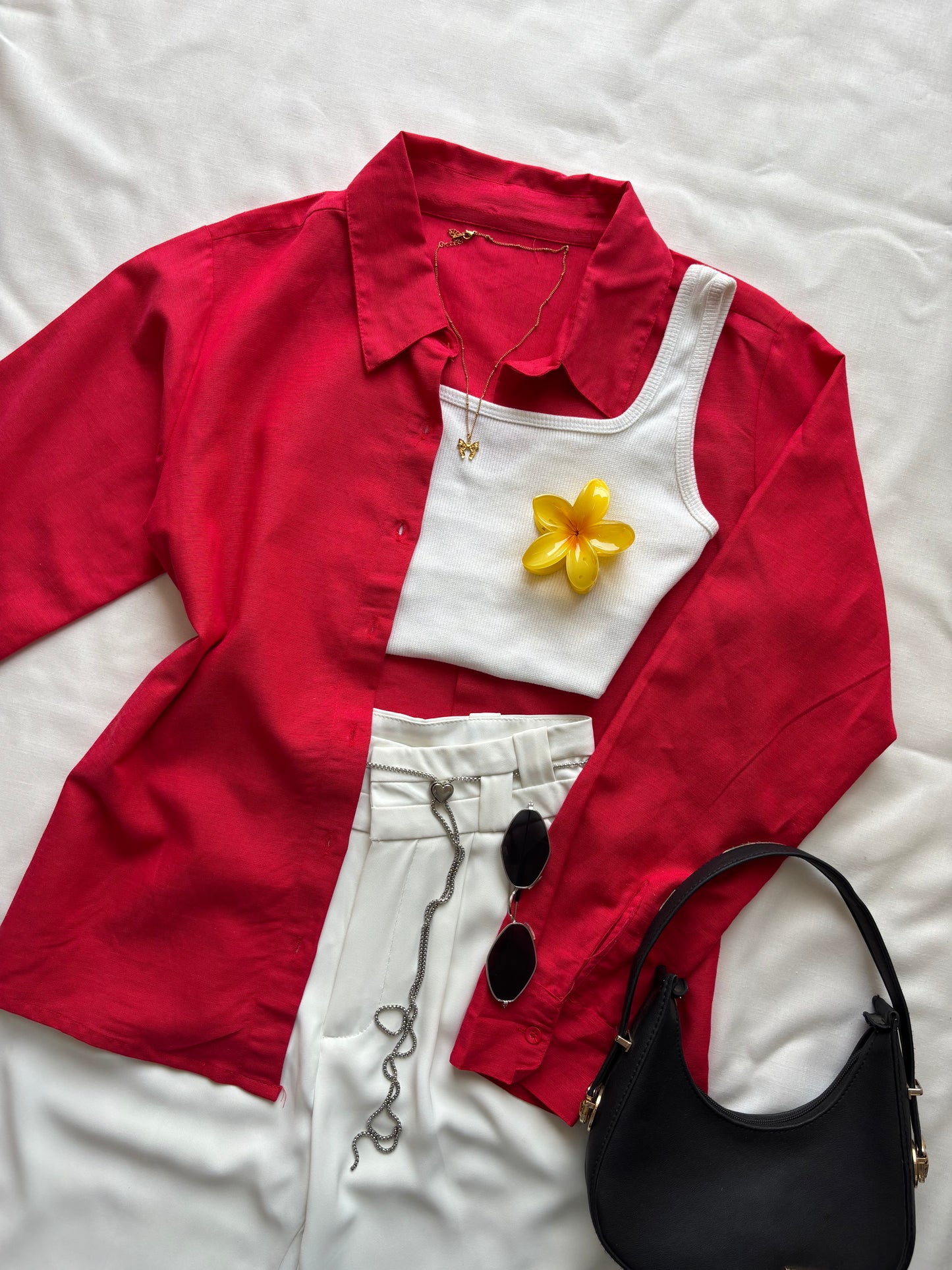 Red Linen Shirt