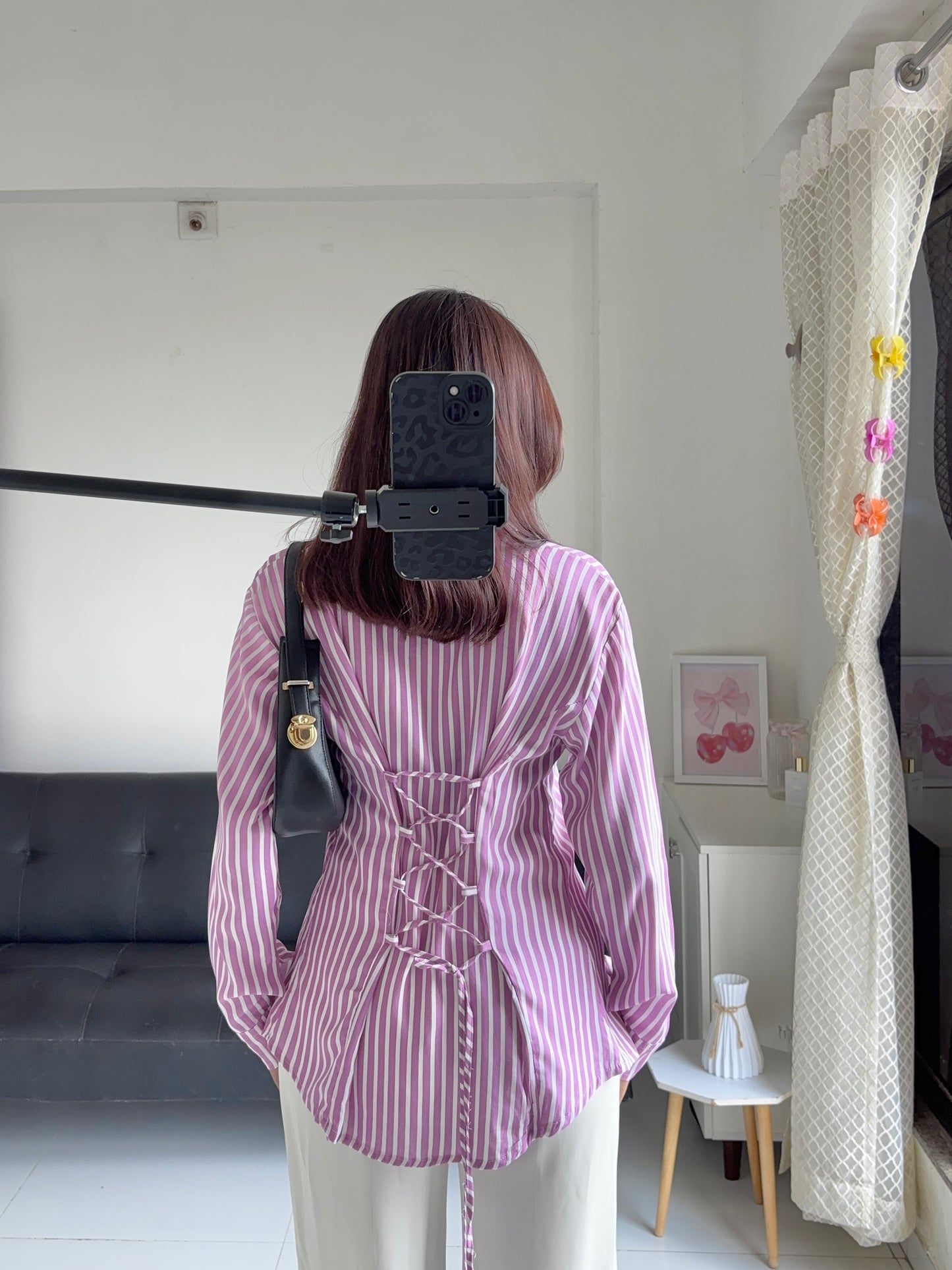Purple Fitted Shirt (Corset back)