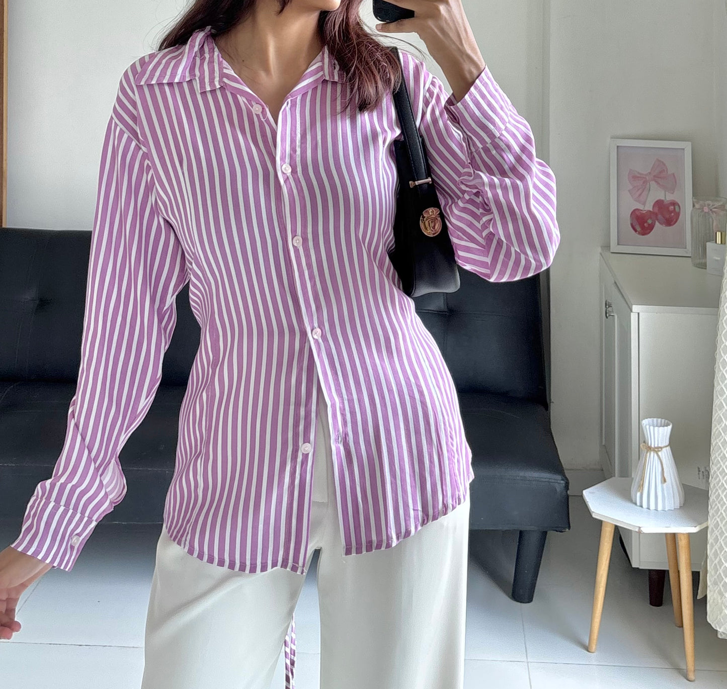 Purple Fitted Shirt (Corset back)