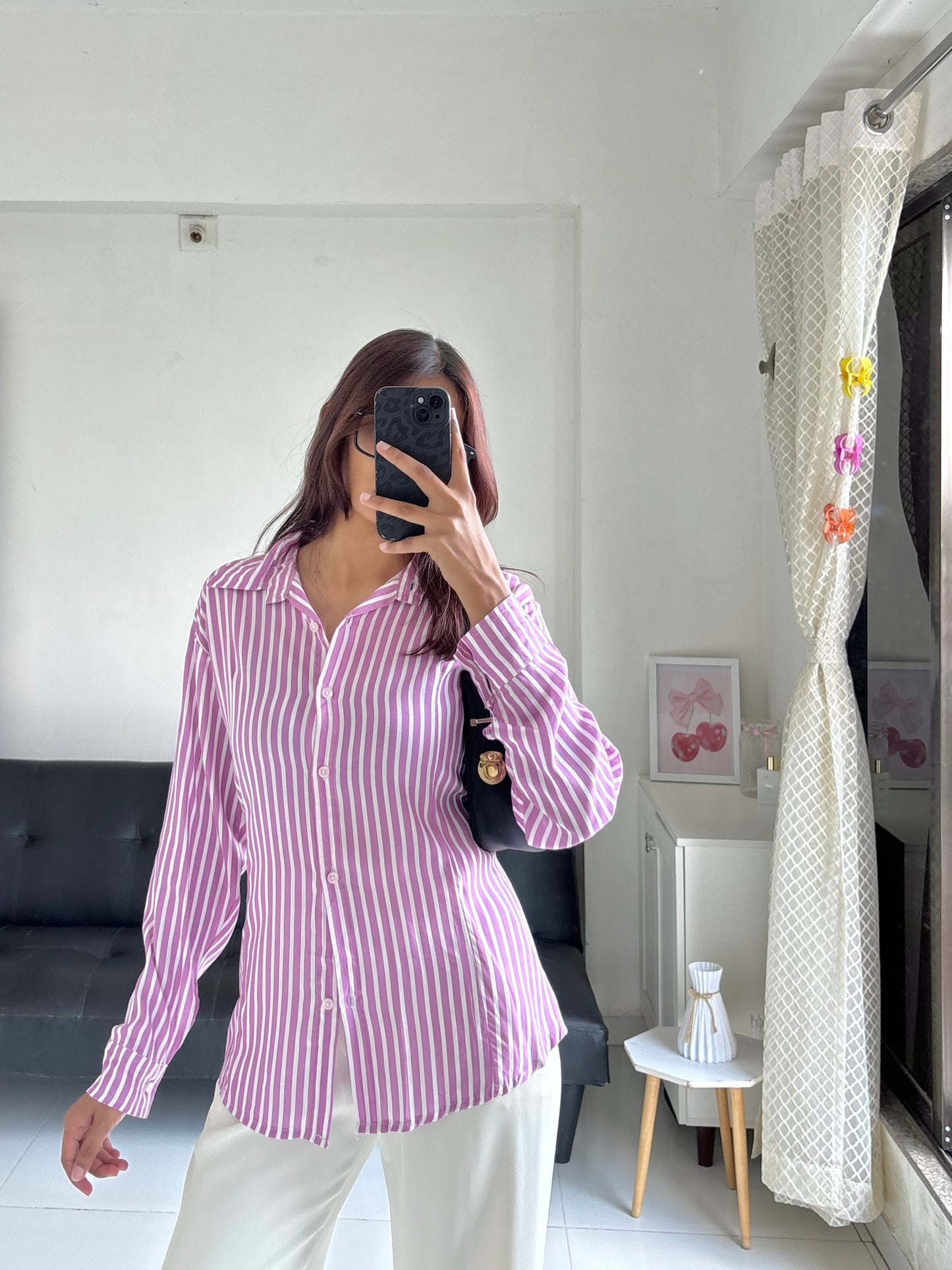 Purple Fitted Shirt (Corset back)