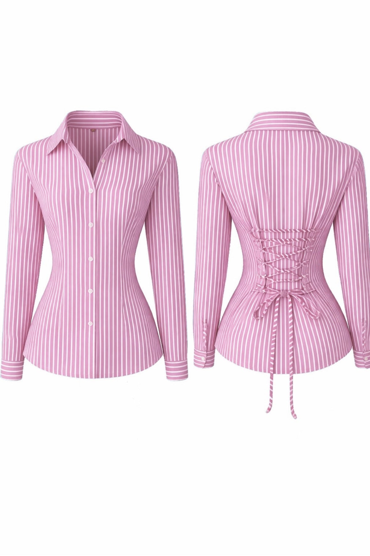Pink Fitted Shirt (Corset back)