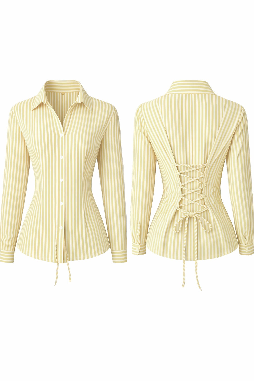 Yellow Fitted Shirt (Corset back)