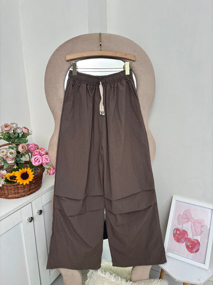 Mocha Brown Wide Leg Pants With Removable Belt