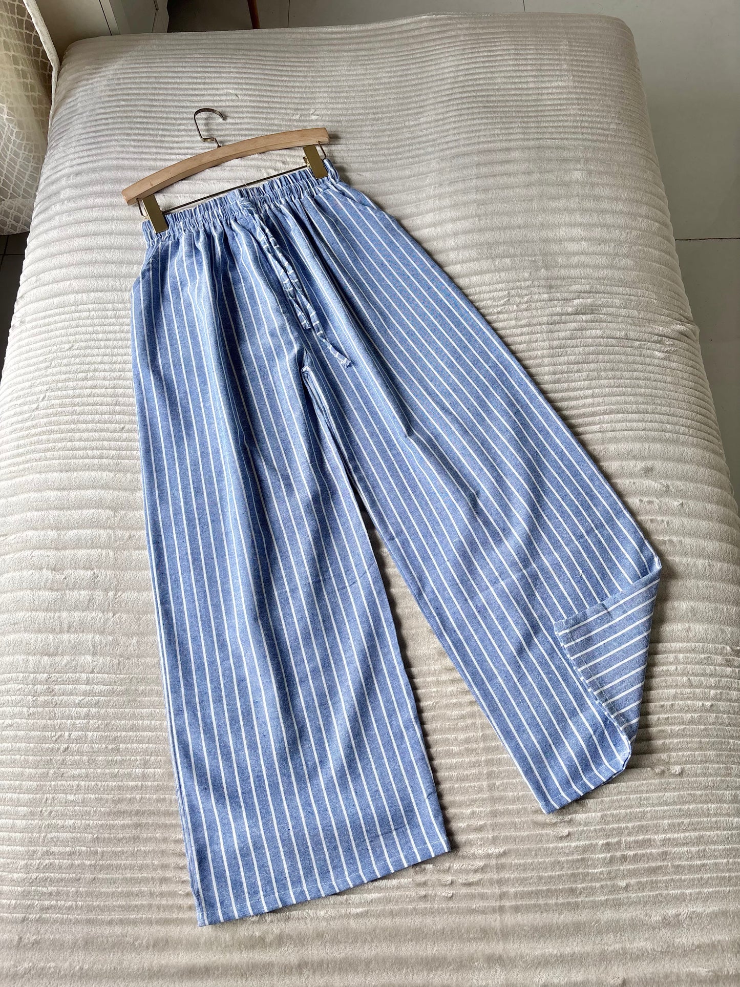 Blue Striped Linen Pant