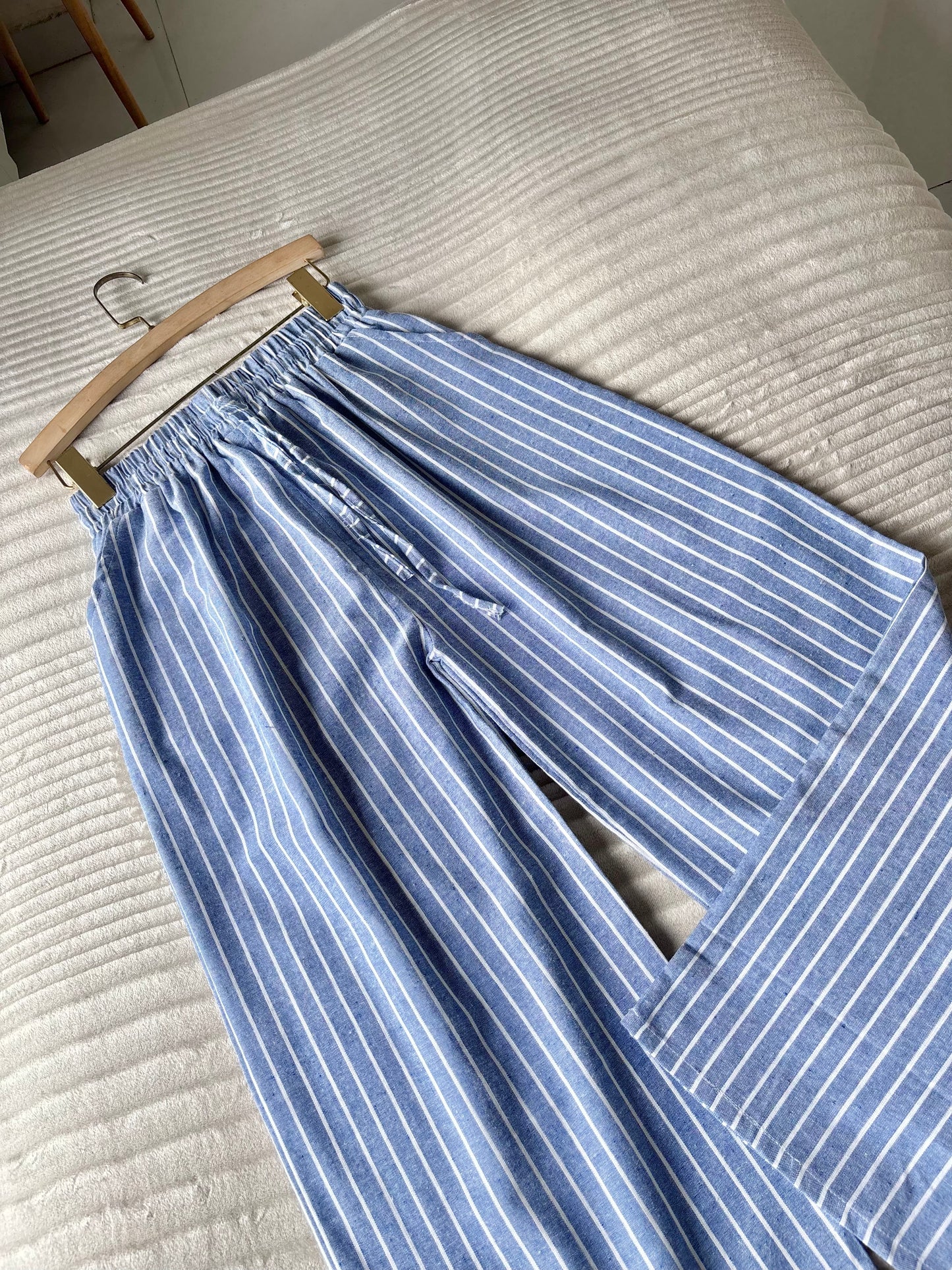 Blue Striped Linen Pant