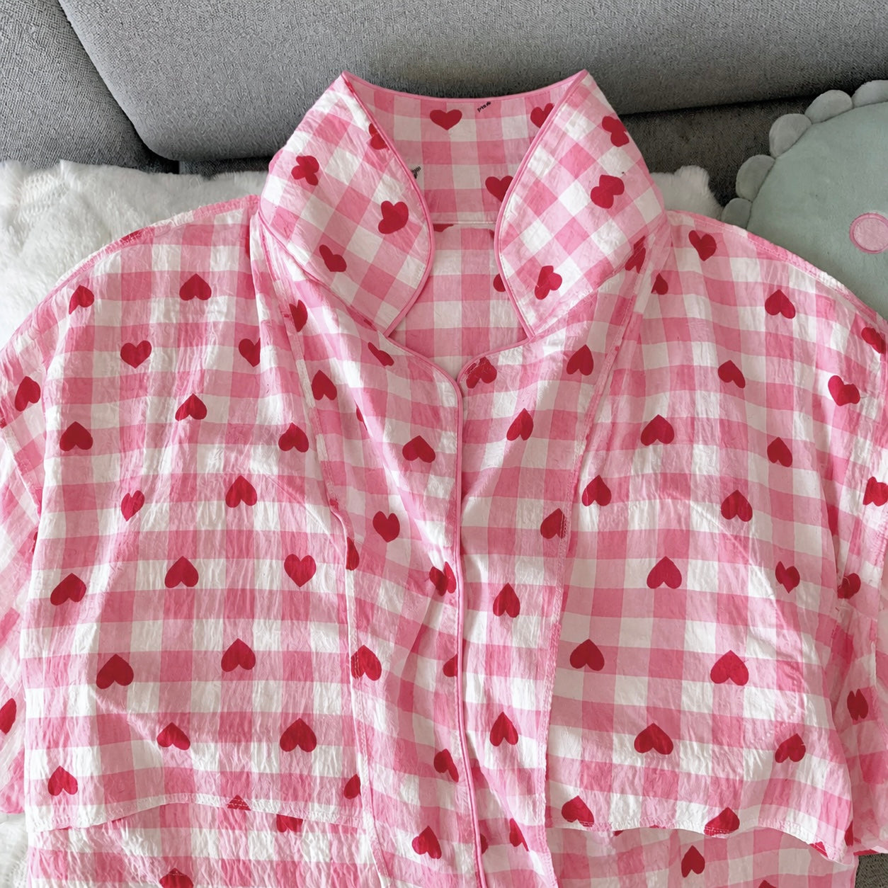 Pink Heart Padded 3 Piece Night Suit