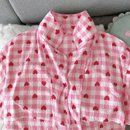 Pink Heart Padded 3 Piece Night Suit