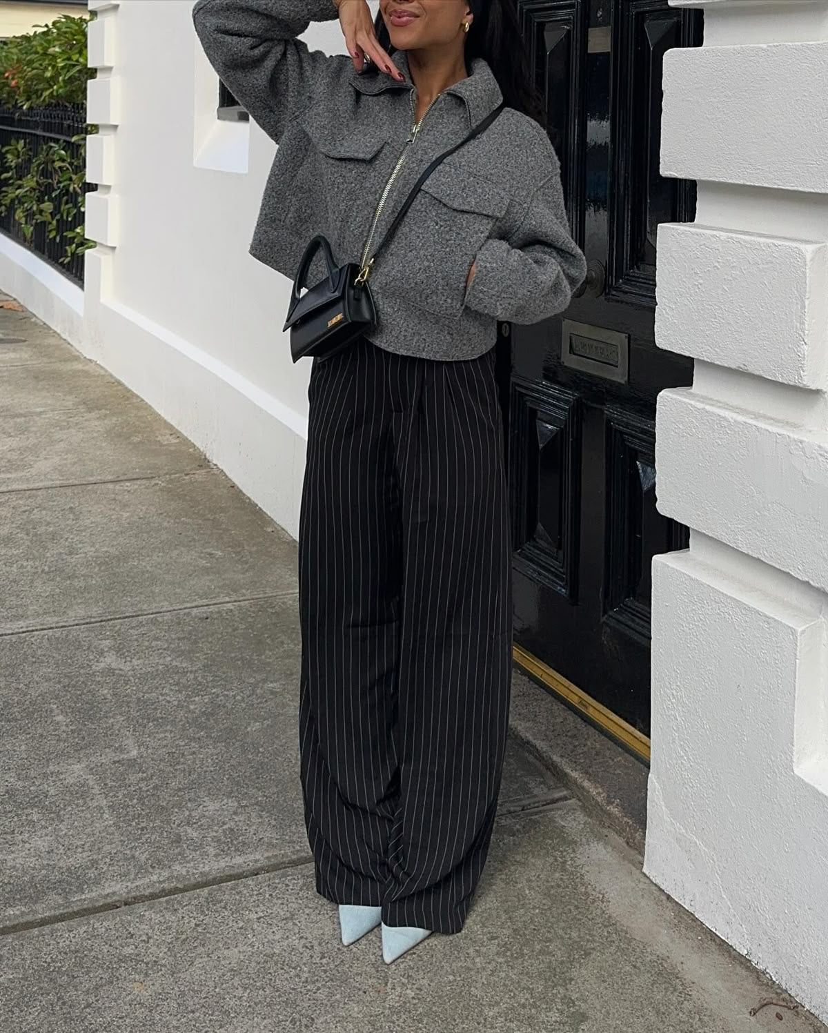 Black Striped Linen Pant