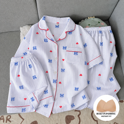Bluebell Bow Padded 3 Piece Night Suit