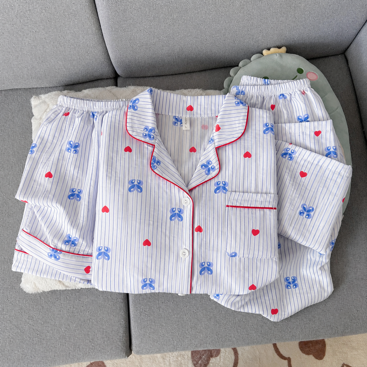 Bluebell Bow Padded 3 Piece Night Suit