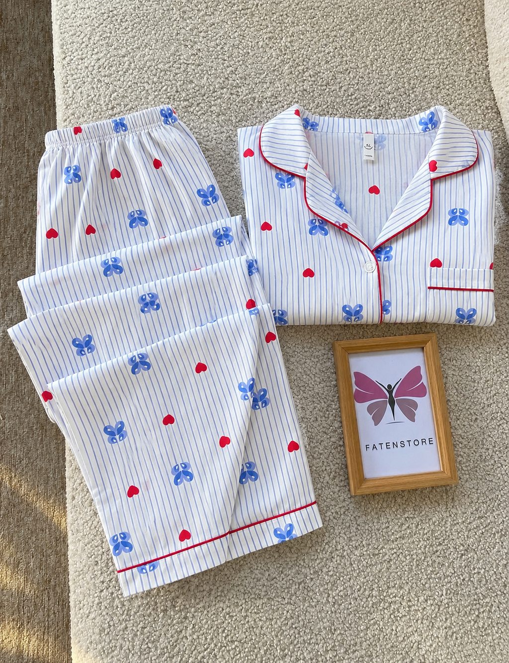 Bluebell Bow Padded 3 Piece Night Suit