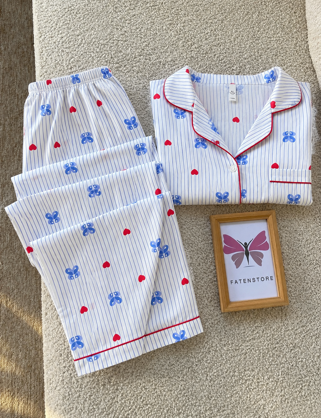 Bluebell Bow Padded 3 Piece Night Suit