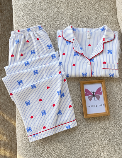 Bluebell Bow Padded 3 Piece Night Suit