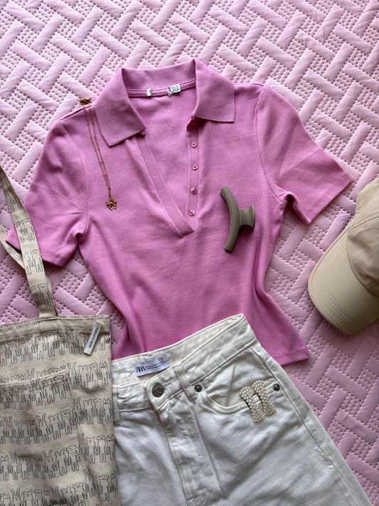 Pink Polo T-shirt