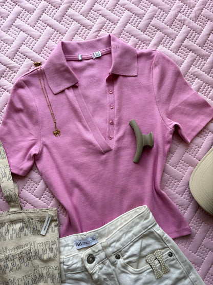 Pink Polo T-shirt