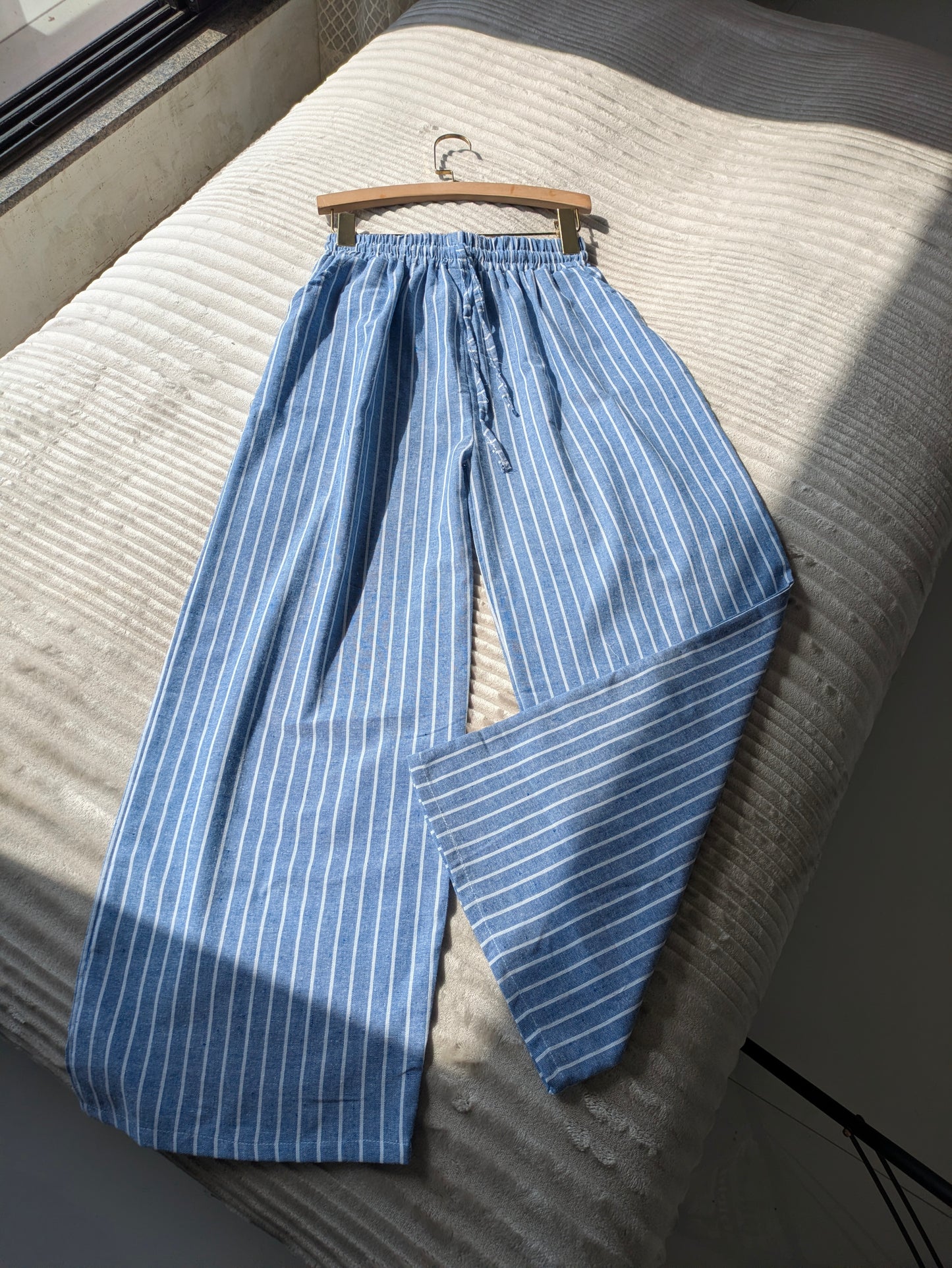 Blue Striped Linen Pant