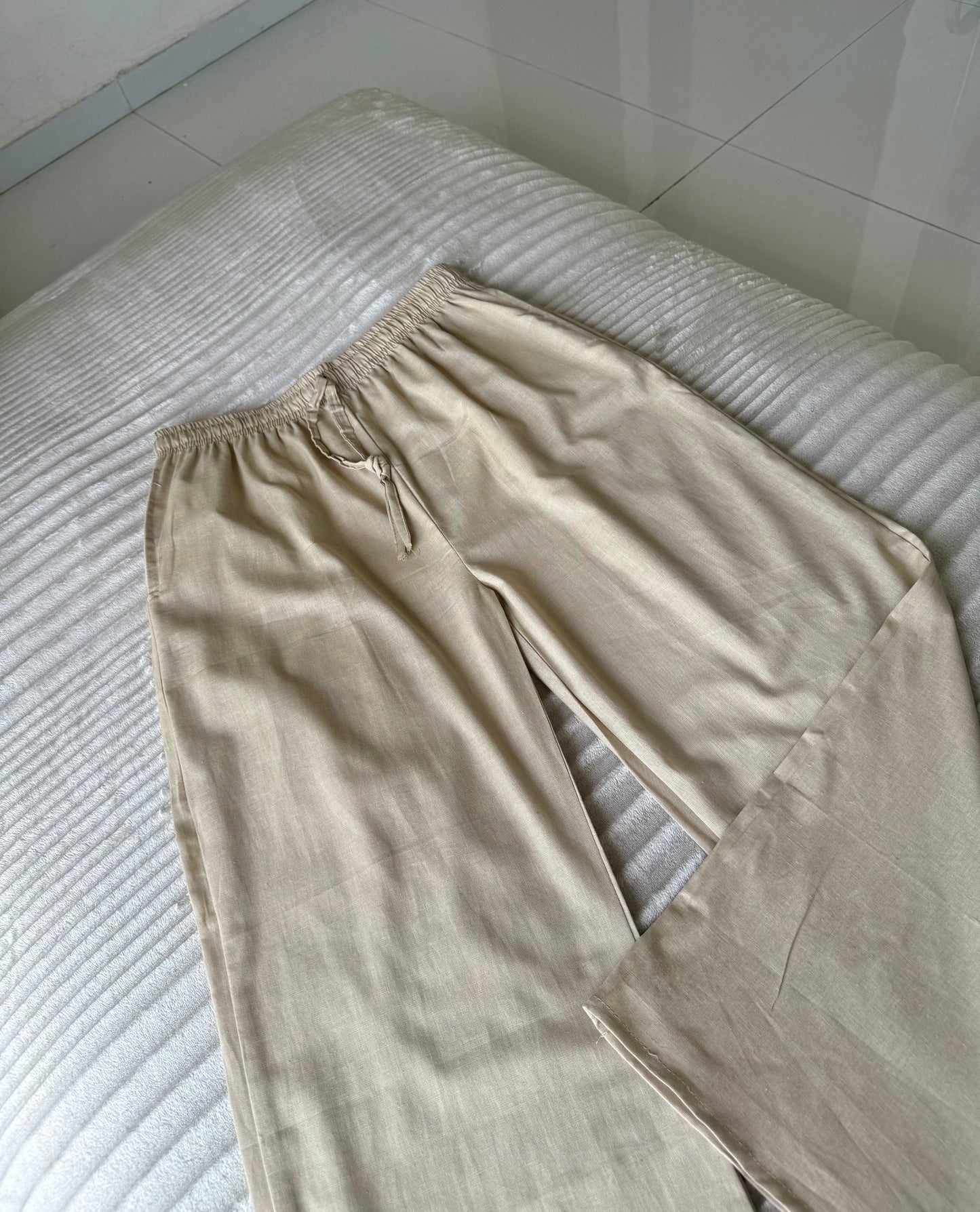 Sand Beige Linen Pant