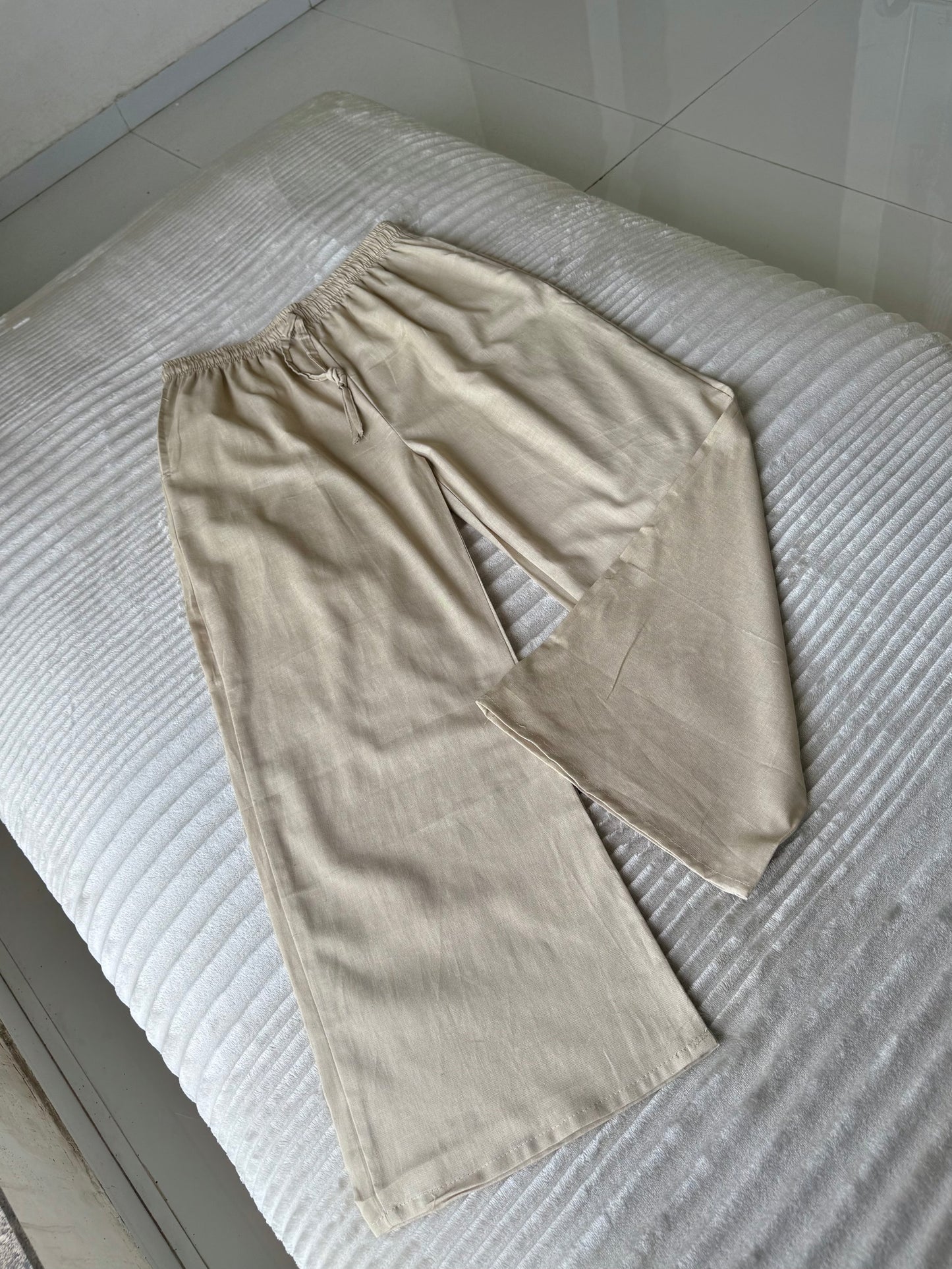Sand Beige Linen Pant