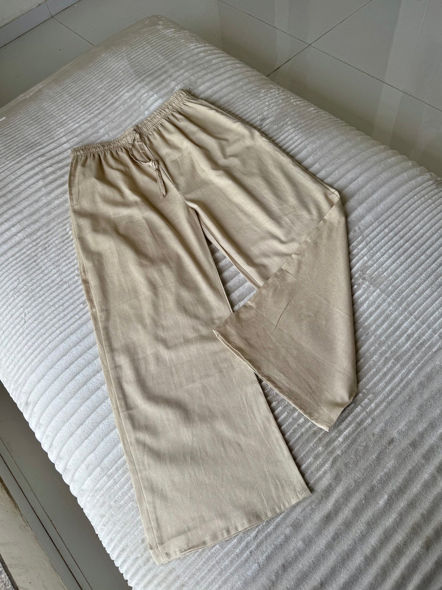 Sand Beige Linen Pant