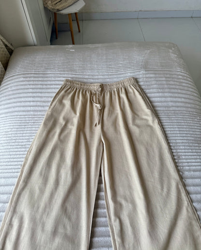 Sand Beige Linen Pant