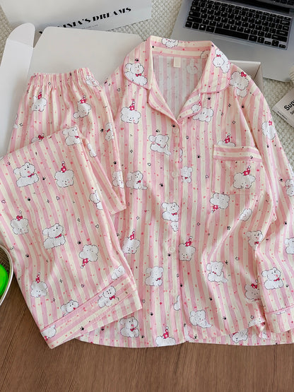 Cloud Puppy Full Sleeve 2 Piece Night Suit