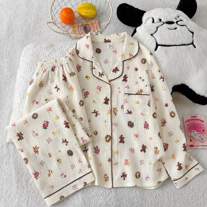 Donut Teddy Full Sleeve 2 Piece Night Suit