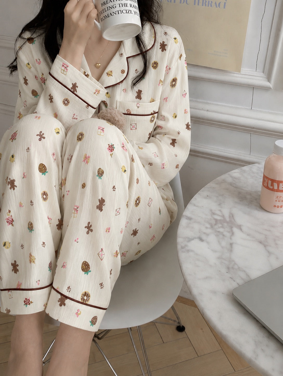 Donut Teddy Full Sleeve 2 Piece Night Suit
