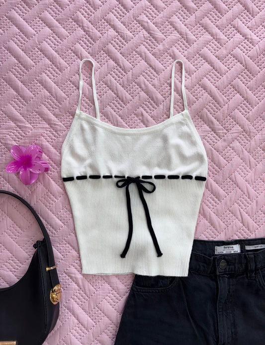 White Bow Cami Top