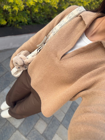 Camel Polo Oversized Sweater For Women