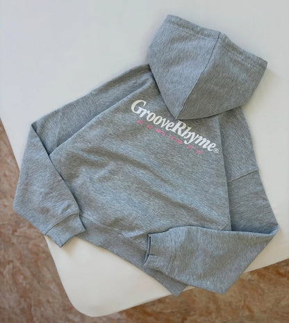 Grey Oversized Double Zipper Hoodie
