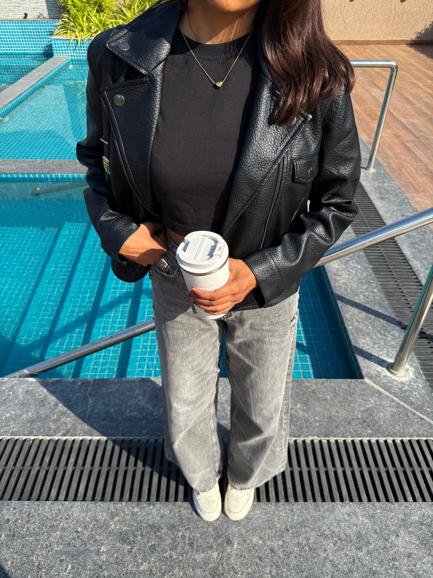 High-end Luxury Black Leather Jacket For Women