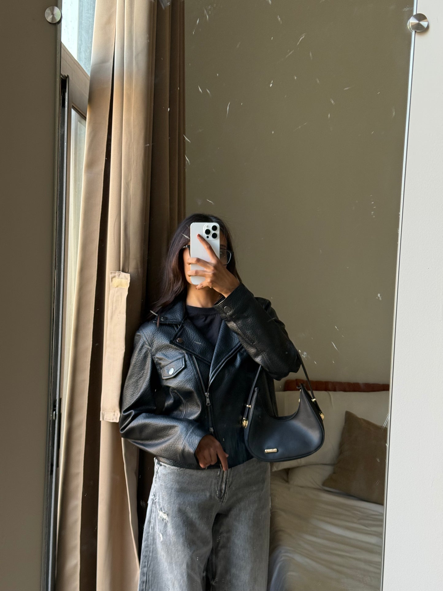 High-end Luxury Black Leather Jacket For Women