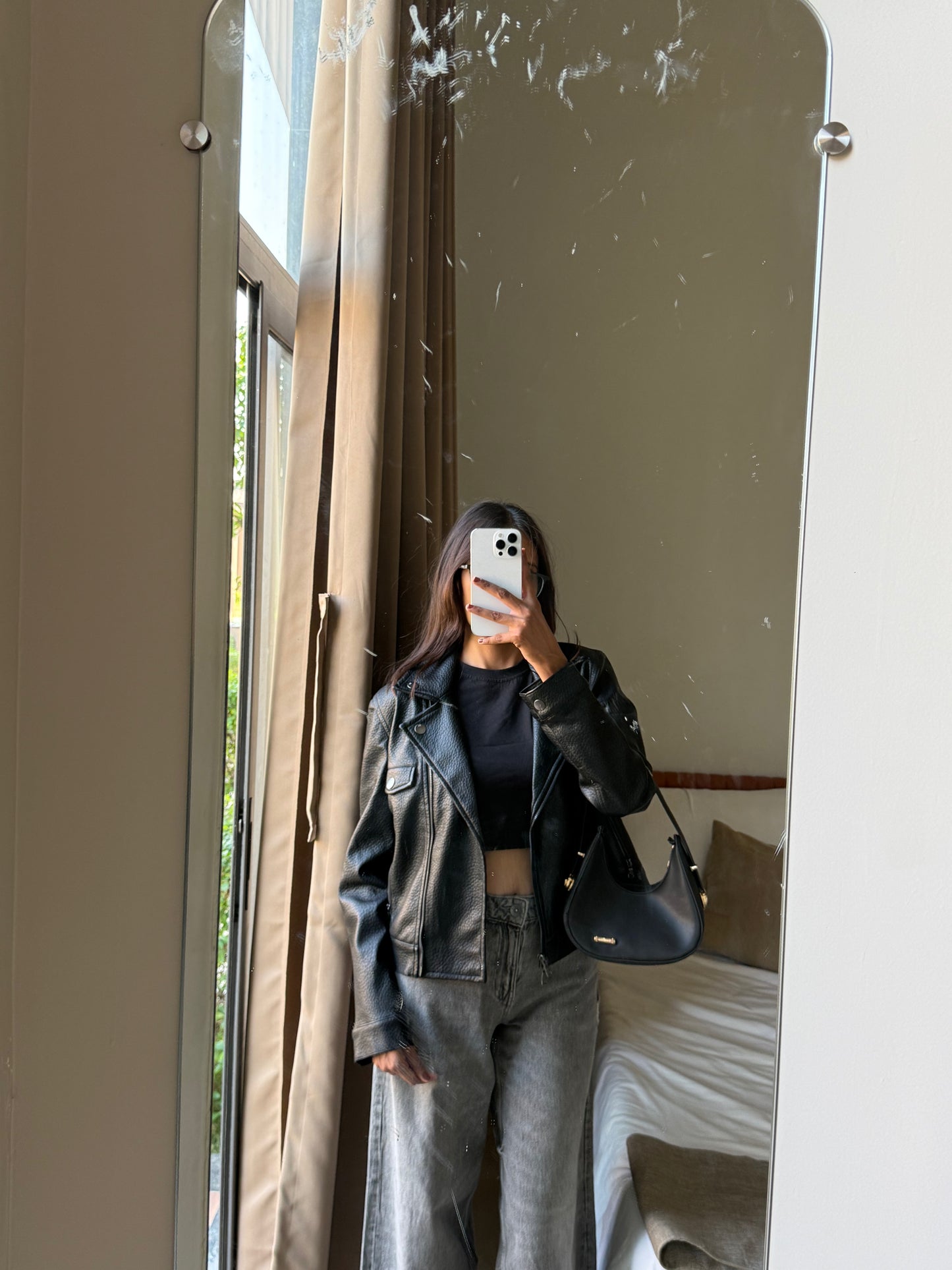 High-end Luxury Black Leather Jacket For Women