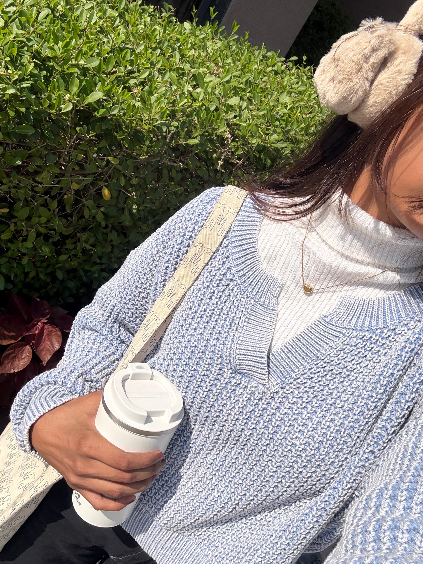 Pastel Blue V-Neck Pullover For Women