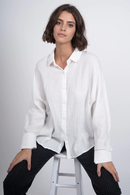 White Oversized Comfortable Cotton Shirt For Women