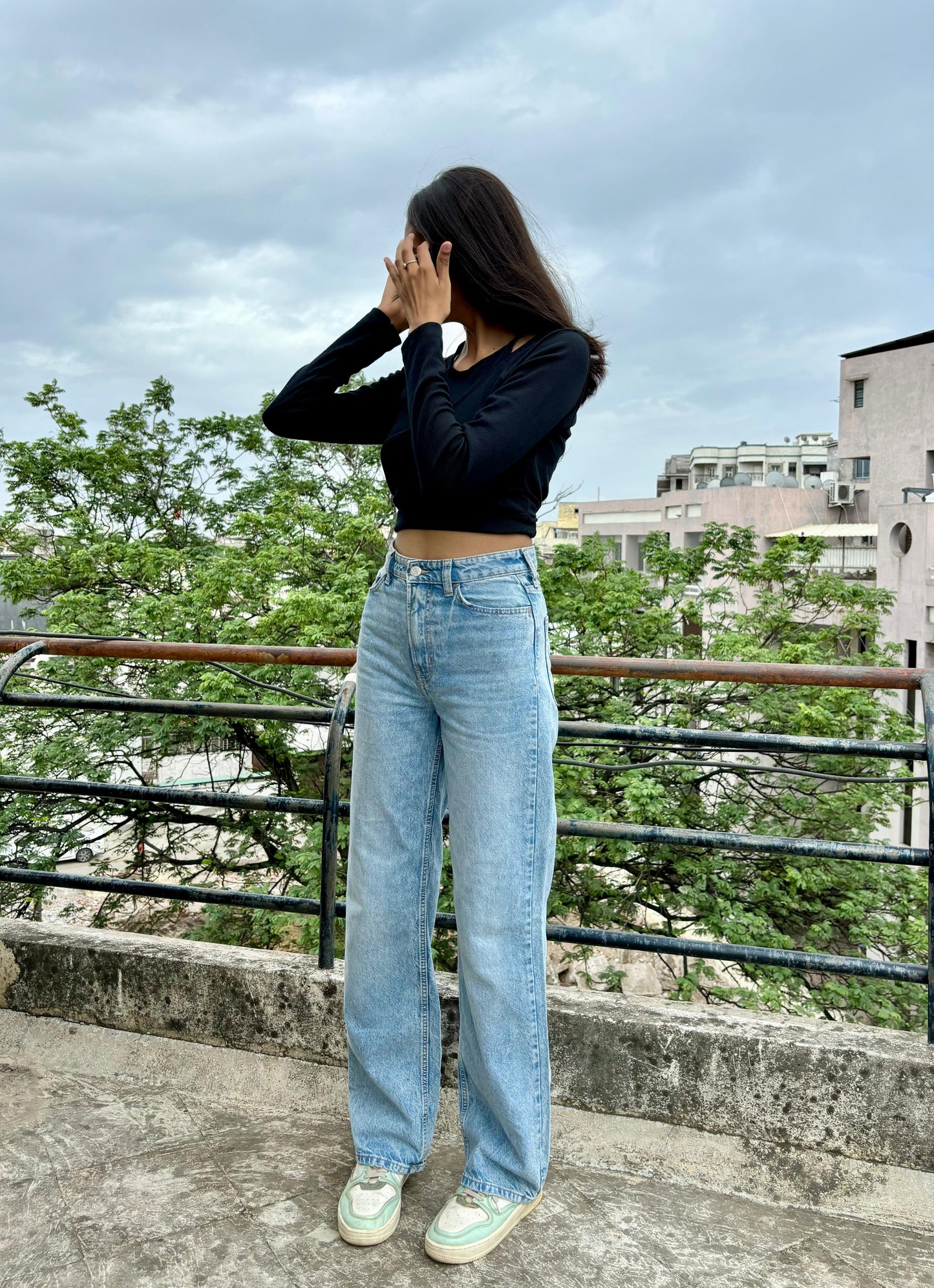 Blue Highwaist Denim Jeans For Women