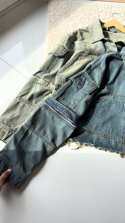 Classic blue denim cargo jacket