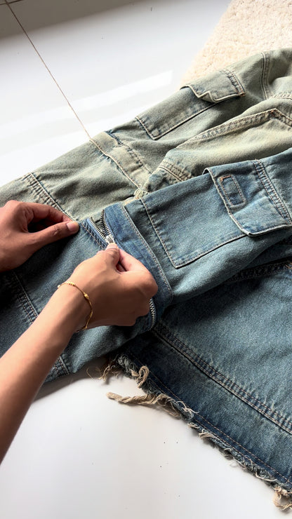 Classic blue denim cargo jacket